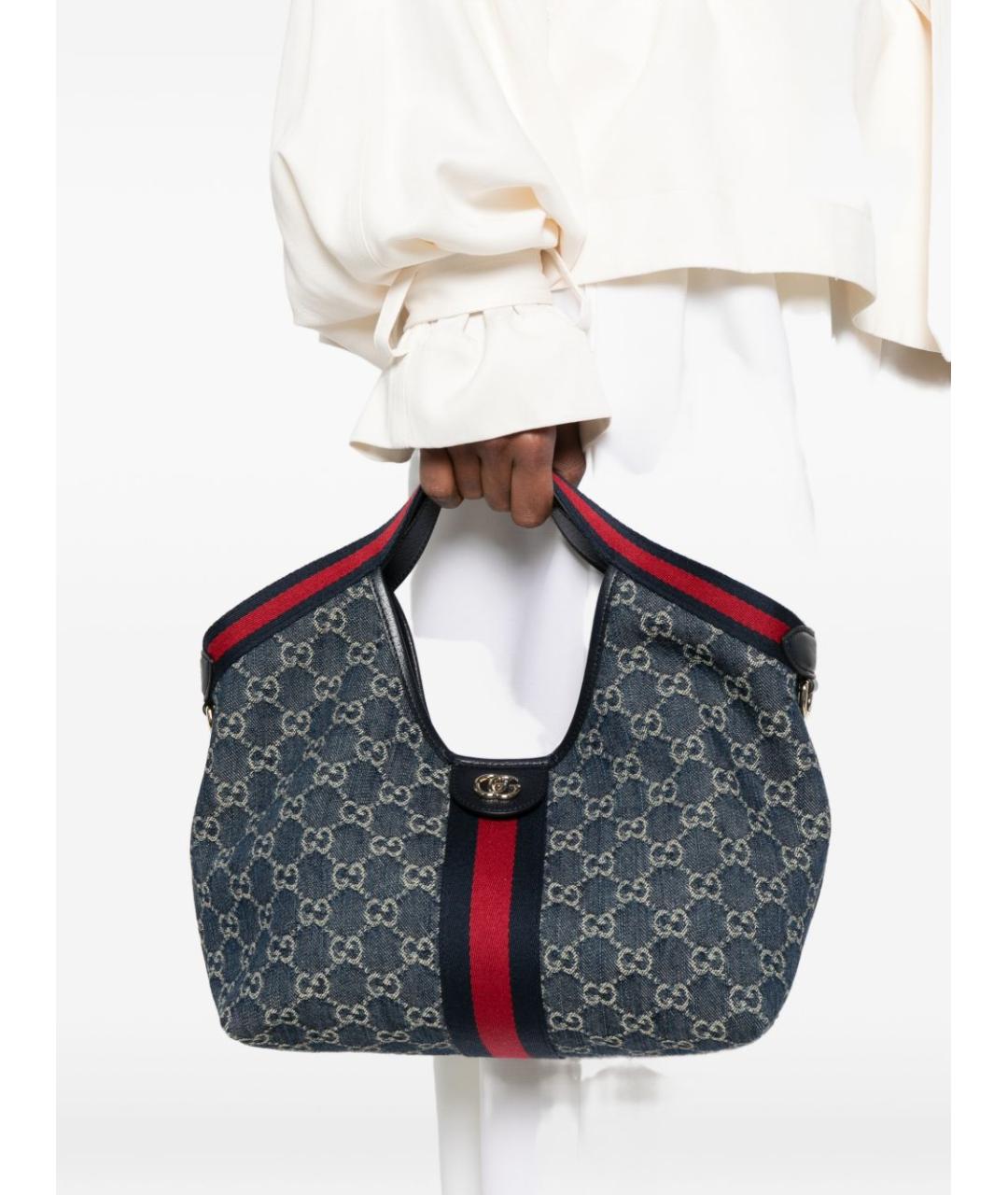 GUCCI Синяя сумка тоут, фото 5