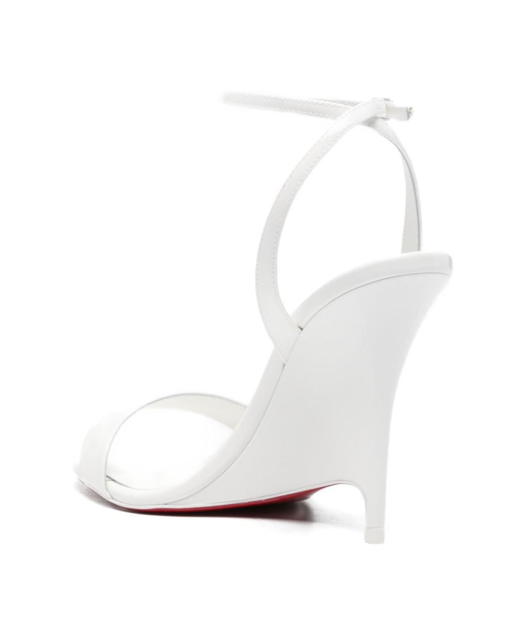 CHRISTIAN LOUBOUTIN Белые кожаные босоножки, фото 3