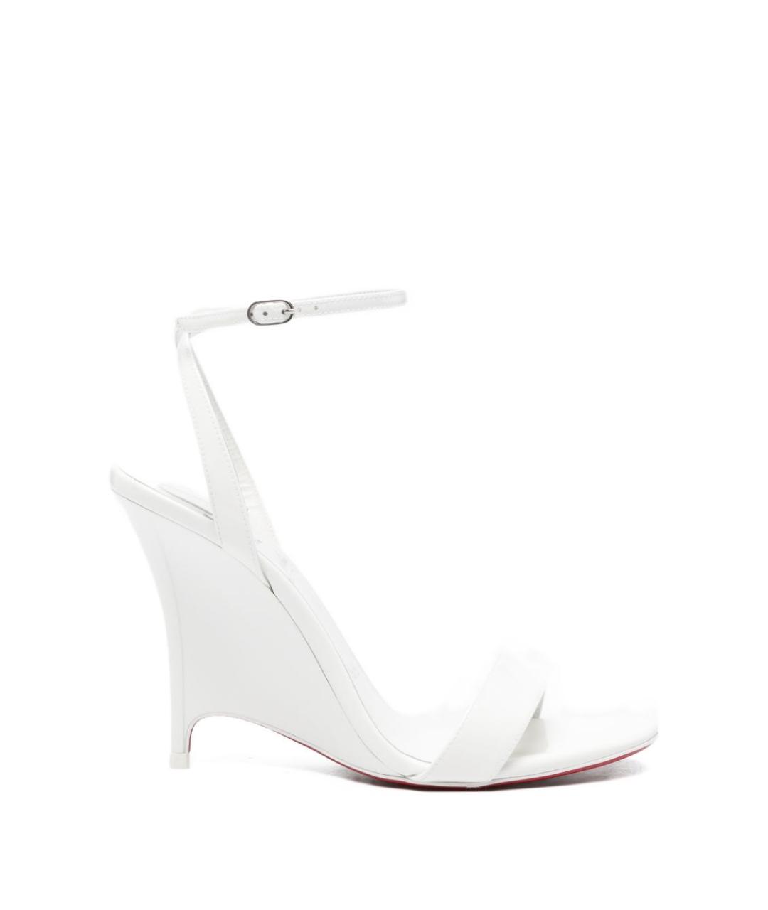 CHRISTIAN LOUBOUTIN Белые кожаные босоножки, фото 1