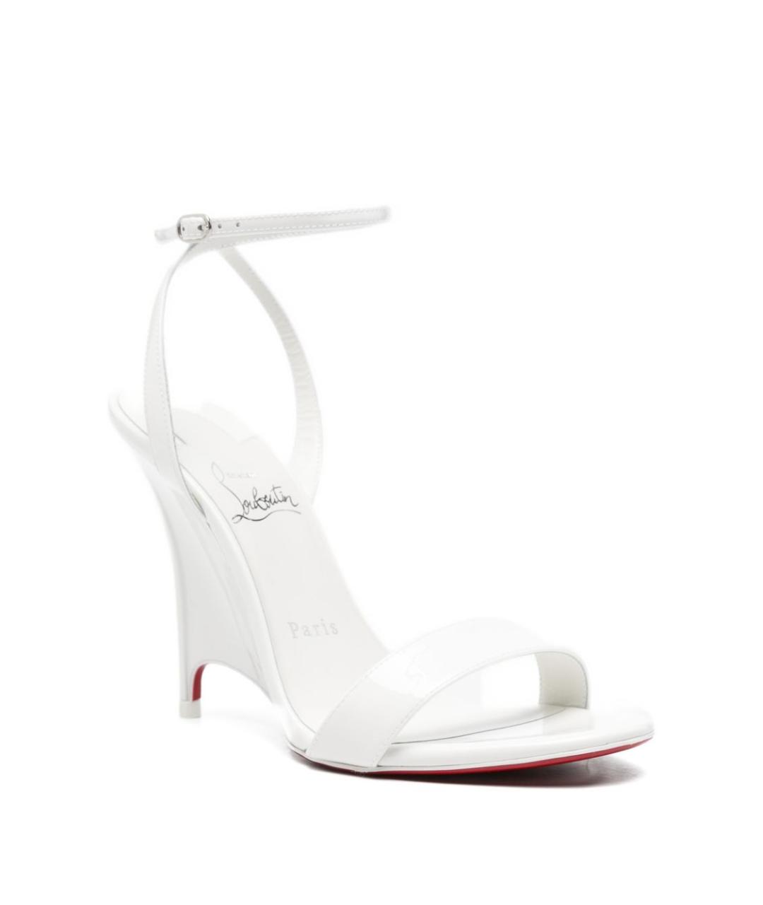 CHRISTIAN LOUBOUTIN Белые кожаные босоножки, фото 2