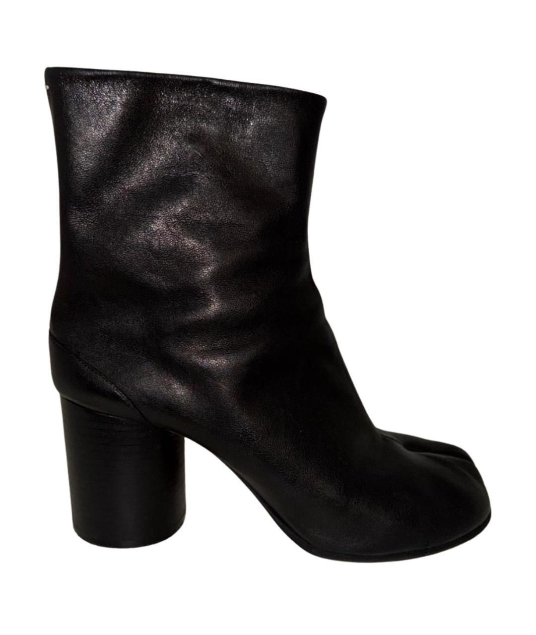 MAISON MARGIELA Черные кожаные ботильоны, фото 1