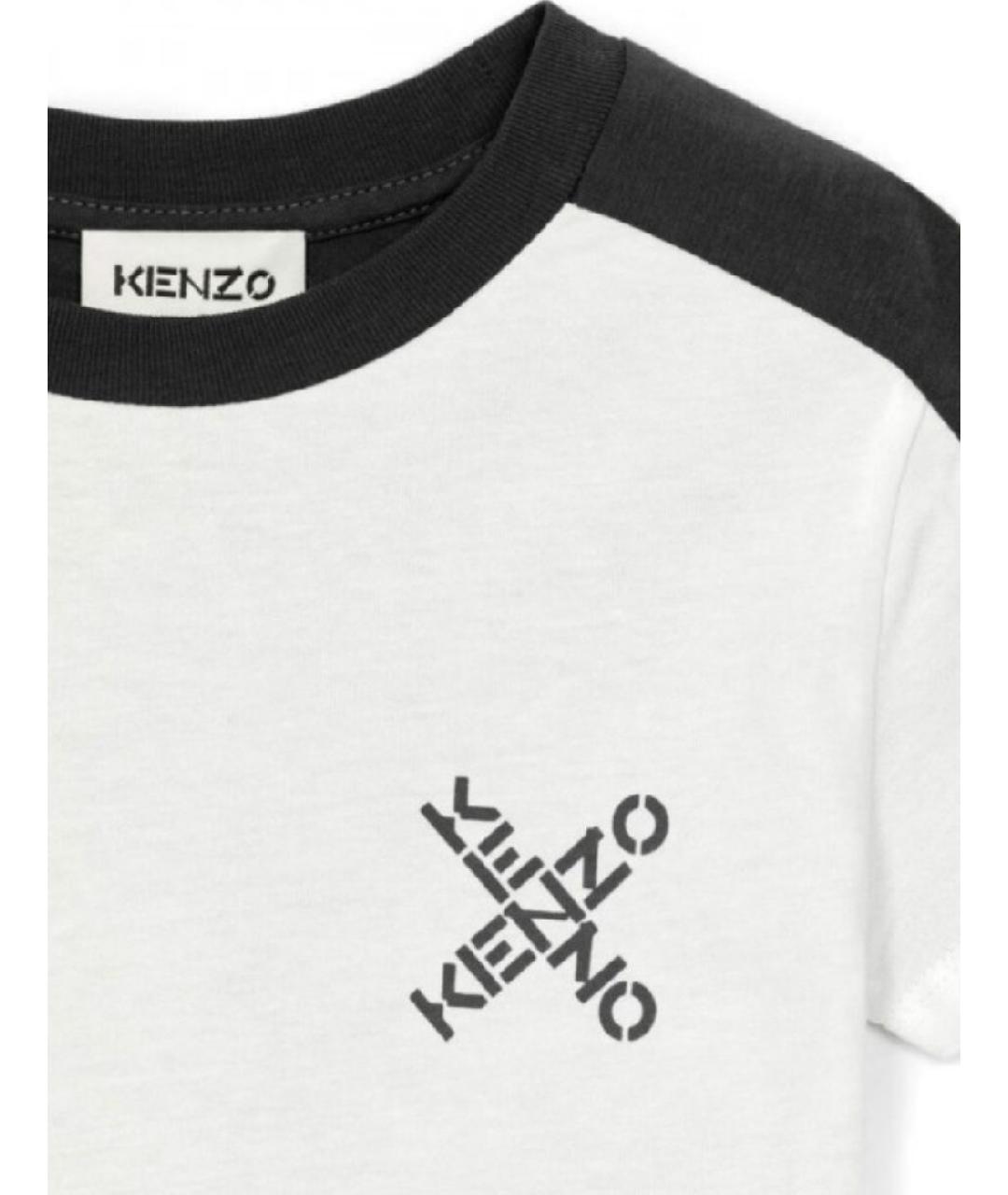 KENZO Белая хлопковая детская футболка, фото 3