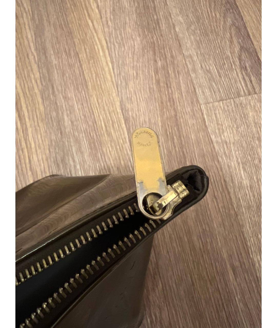 LOUIS VUITTON Хаки сумка тоут из лакированной кожи, фото 6