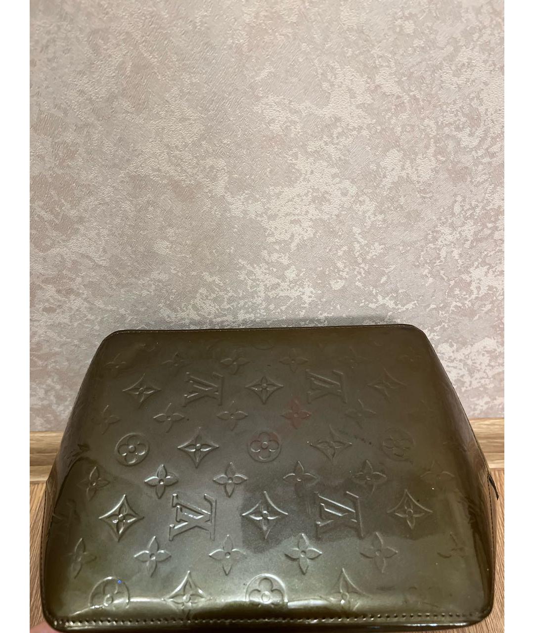 LOUIS VUITTON Хаки сумка тоут из лакированной кожи, фото 3