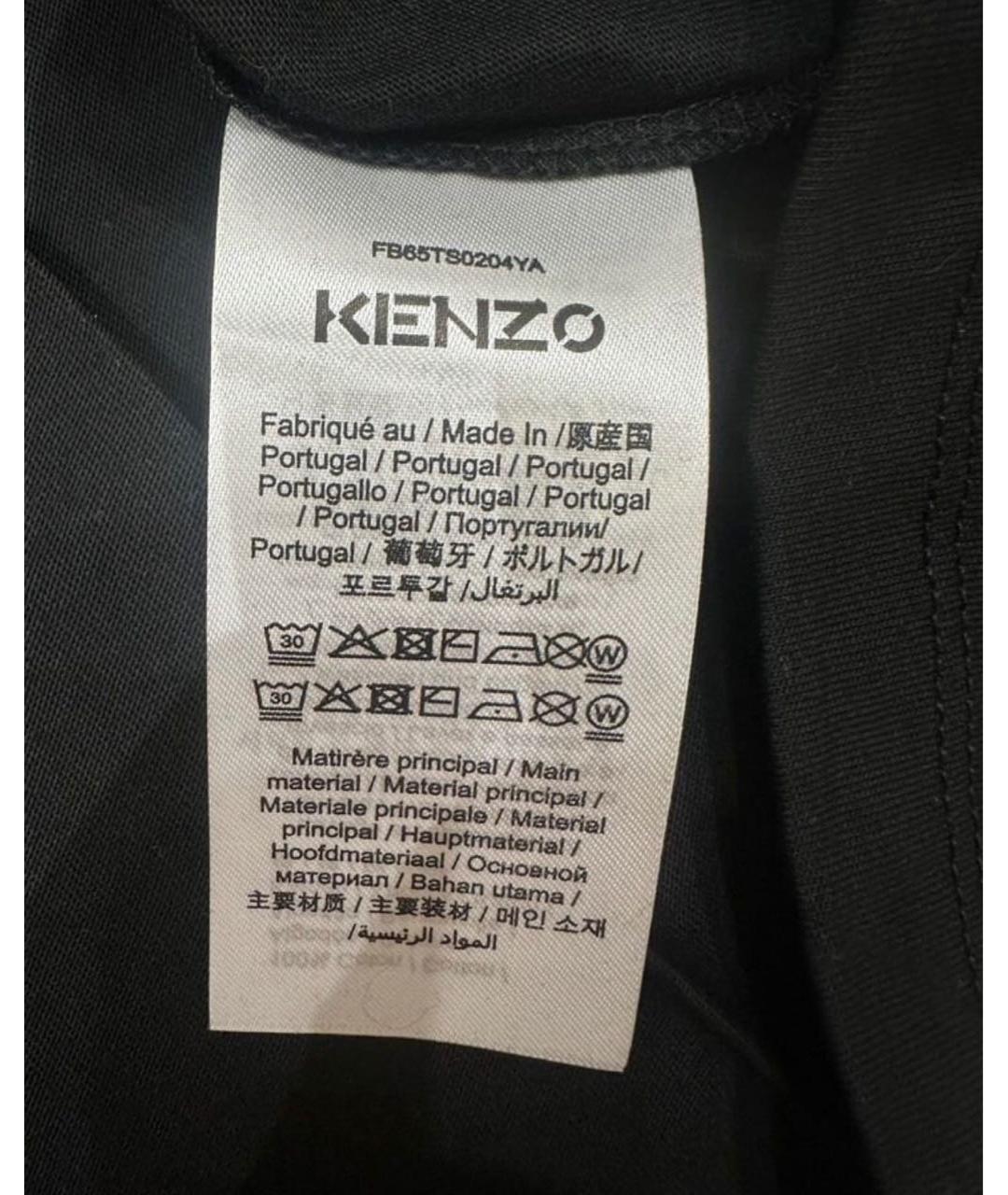 KENZO Черная хлопковая футболка, фото 5