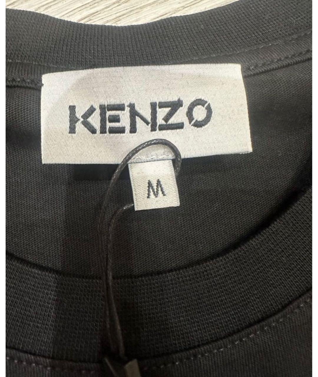 KENZO Черная хлопковая футболка, фото 3