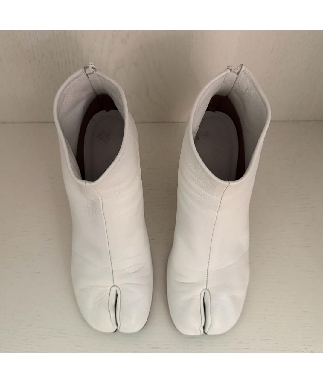 MAISON MARGIELA Белые кожаные ботильоны, фото 3