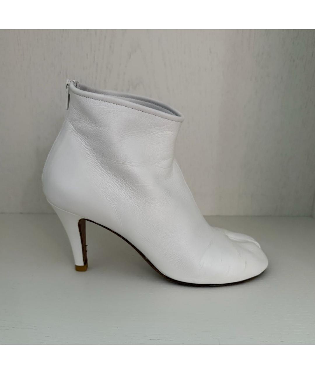 MAISON MARGIELA Белые кожаные ботильоны, фото 7