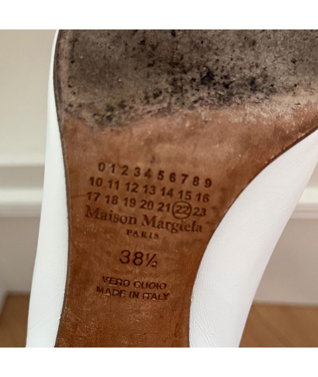 MAISON MARGIELA Белые кожаные ботильоны, фото 6
