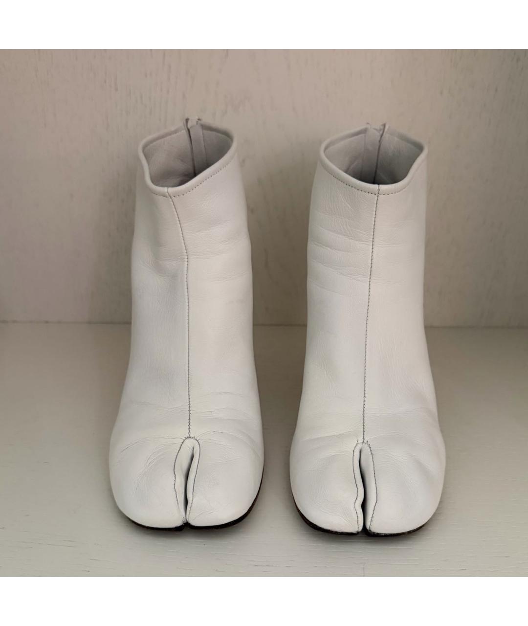 MAISON MARGIELA Белые кожаные ботильоны, фото 2