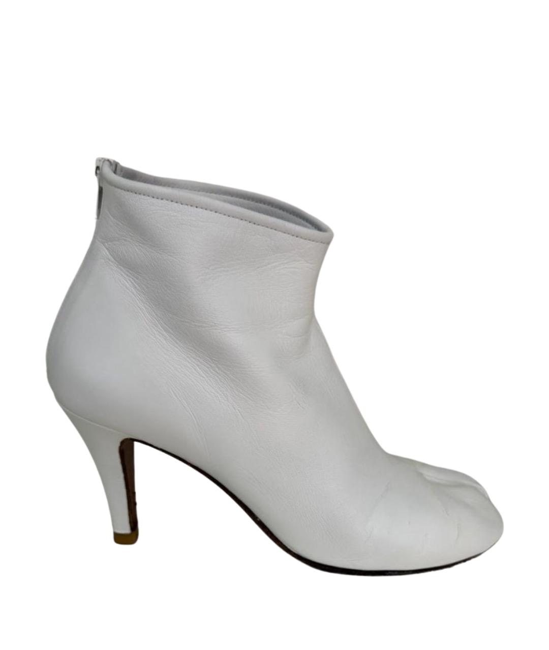 MAISON MARGIELA Белые кожаные ботильоны, фото 1