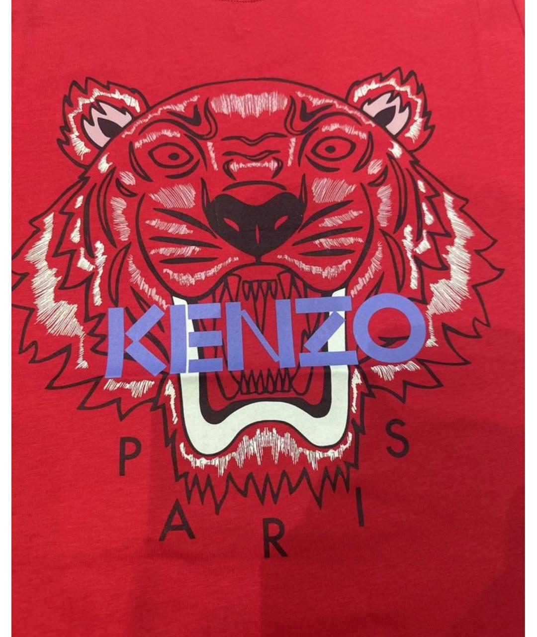 KENZO Красная хлопковая футболка, фото 2