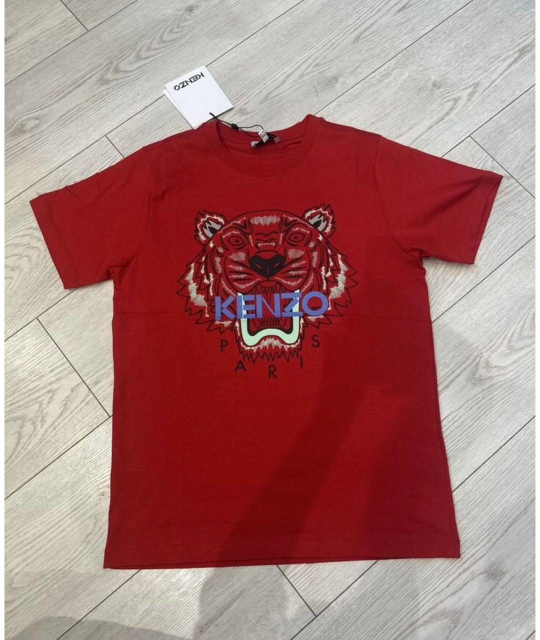 KENZO Красная хлопковая футболка, фото 7