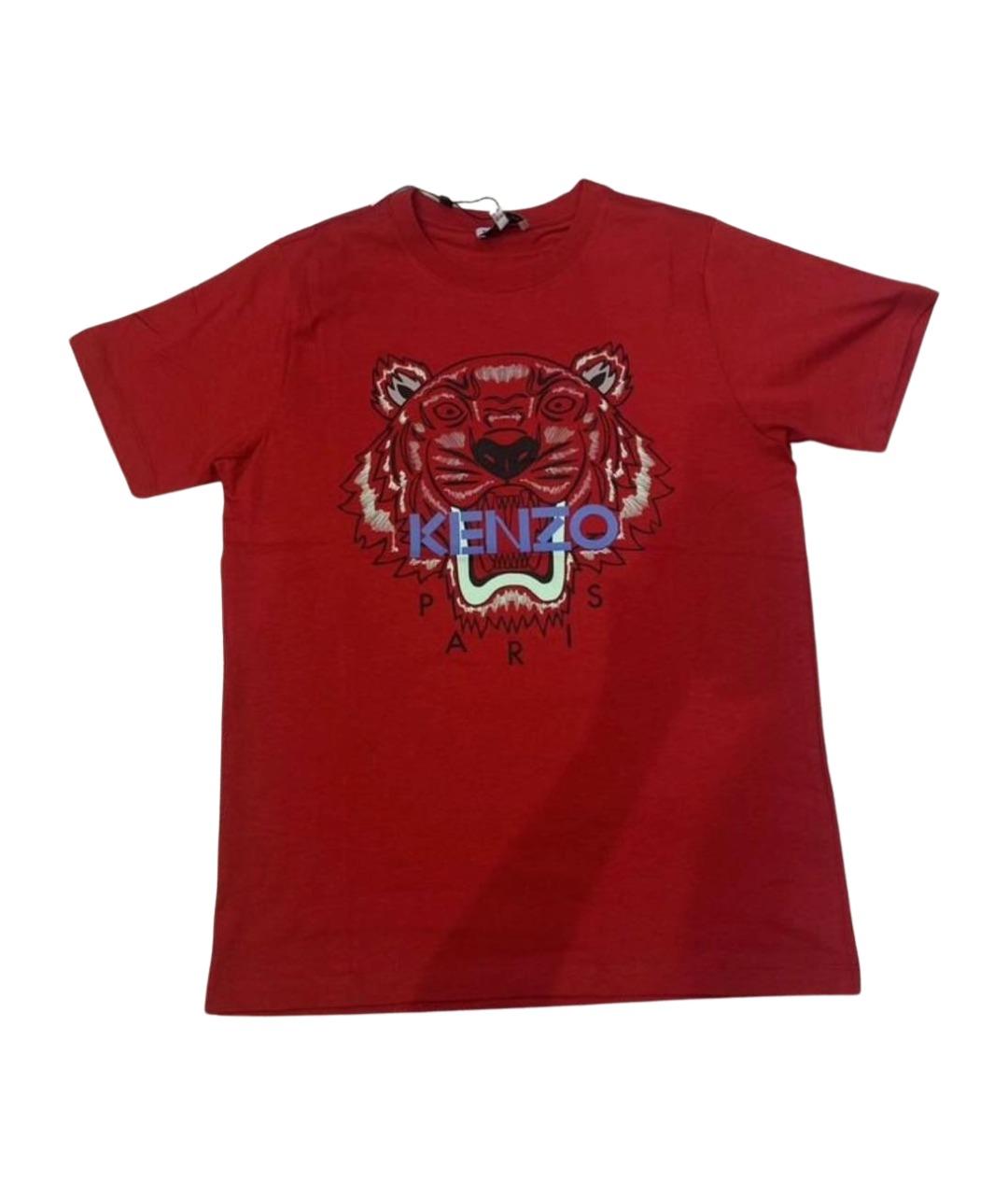 KENZO Красная хлопковая футболка, фото 1