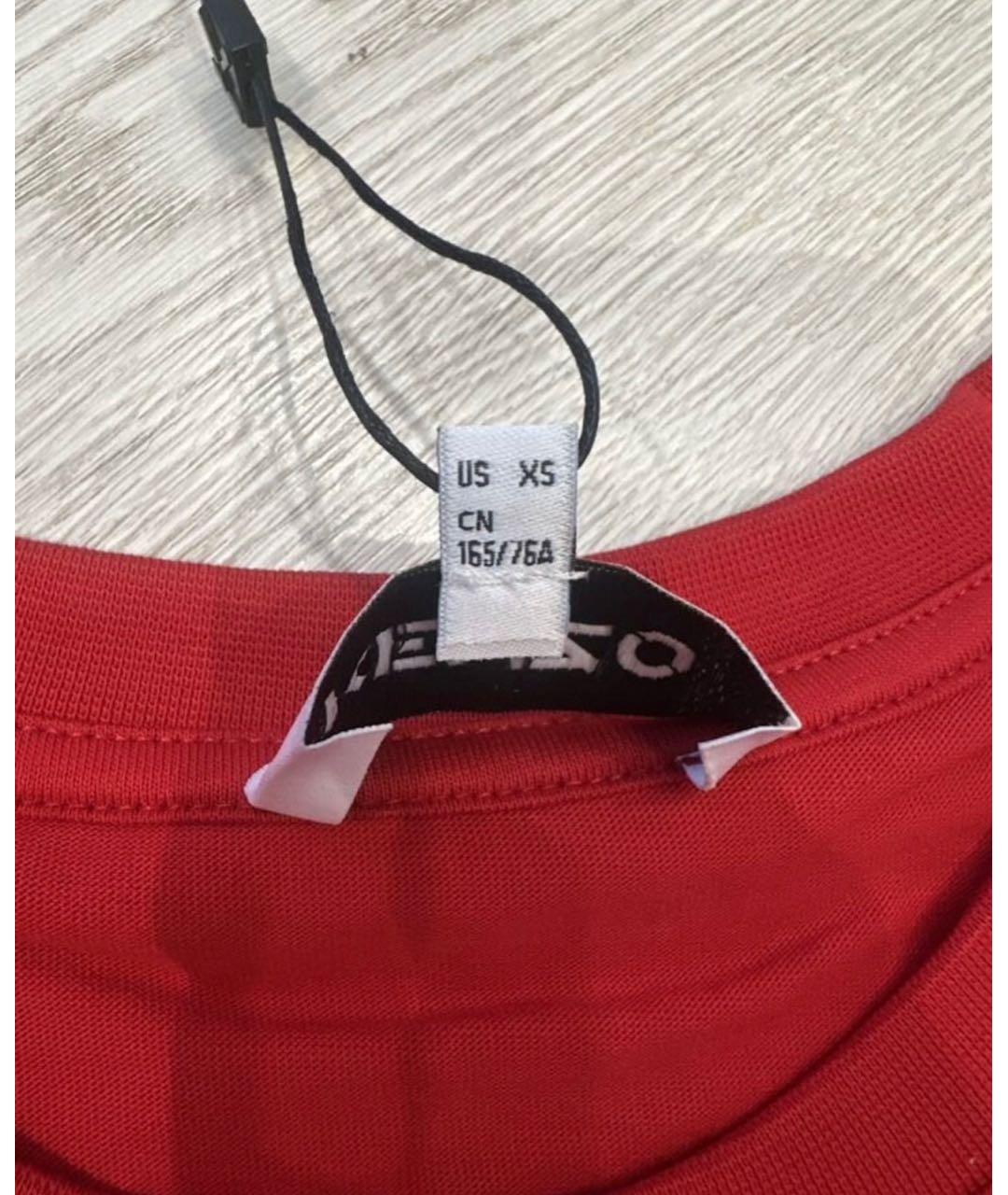 KENZO Красная хлопковая футболка, фото 4
