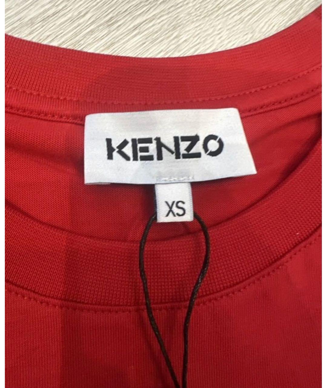 KENZO Красная хлопковая футболка, фото 3