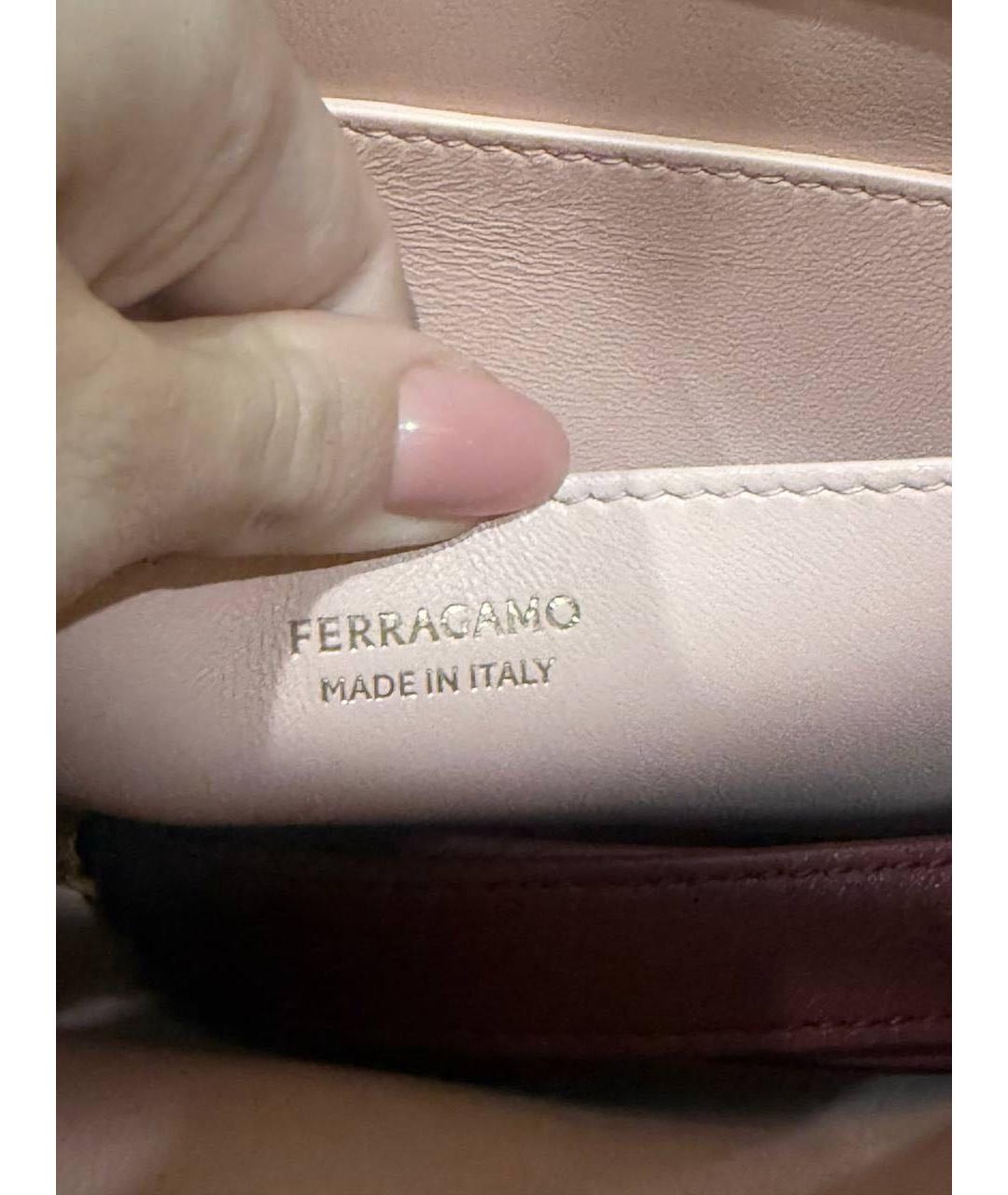 FERRAGAMO Бордовая кожаная сумка с короткими ручками, фото 7