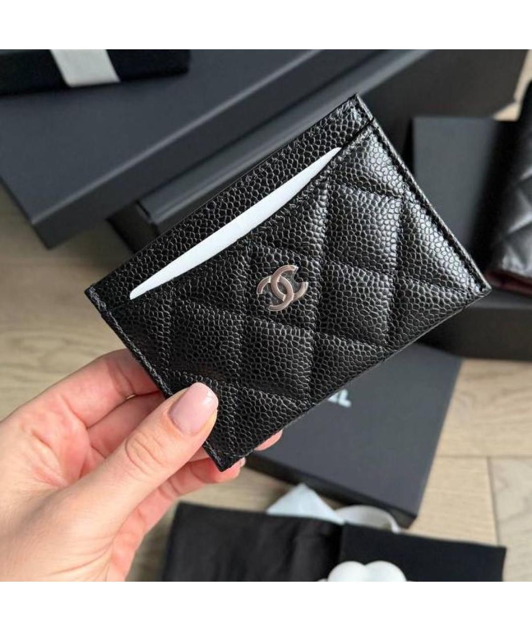 CHANEL Черный кожаный кардхолдер, фото 4