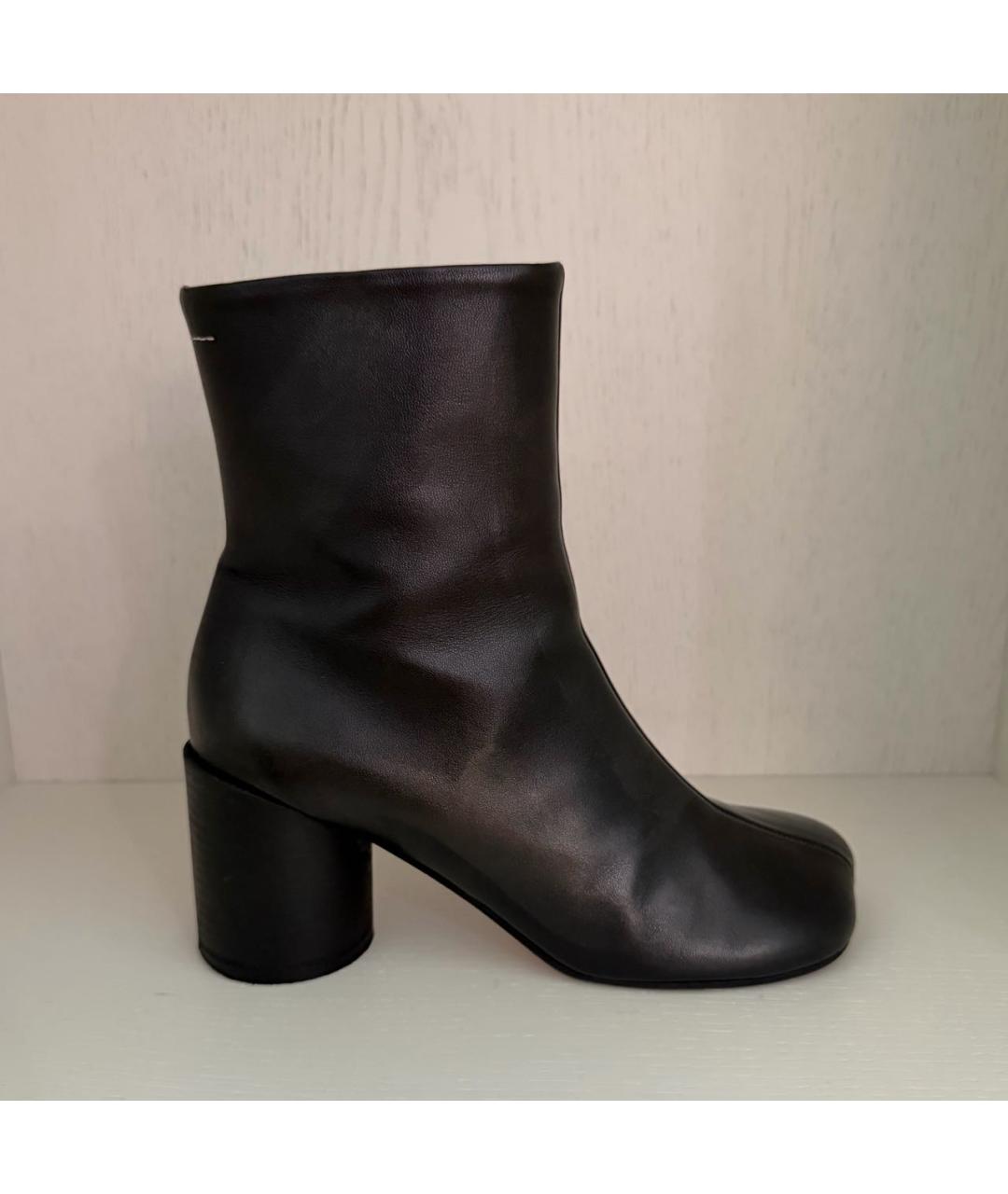 MM6 MAISON MARGIELA Черные кожаные ботильоны, фото 5