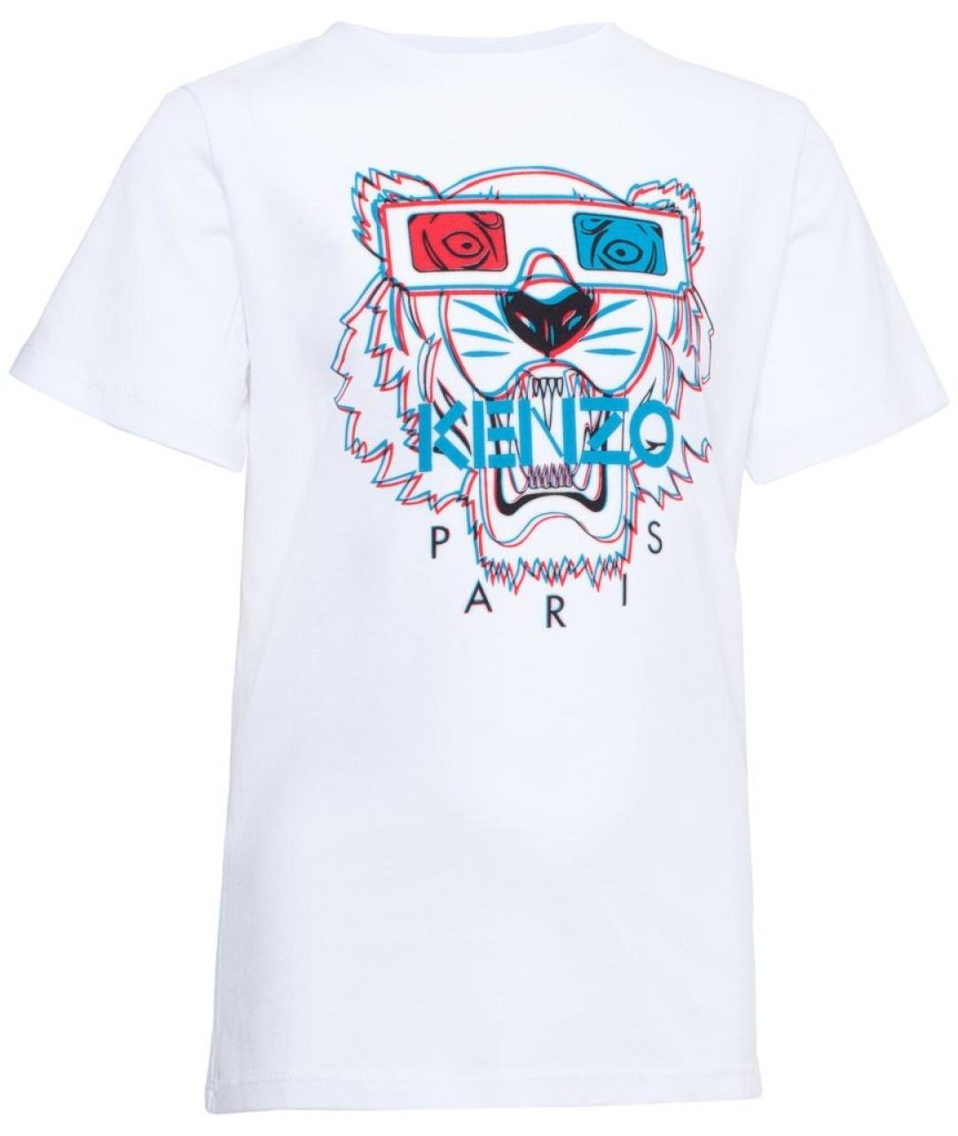 KENZO Белая хлопковая детская футболка, фото 4