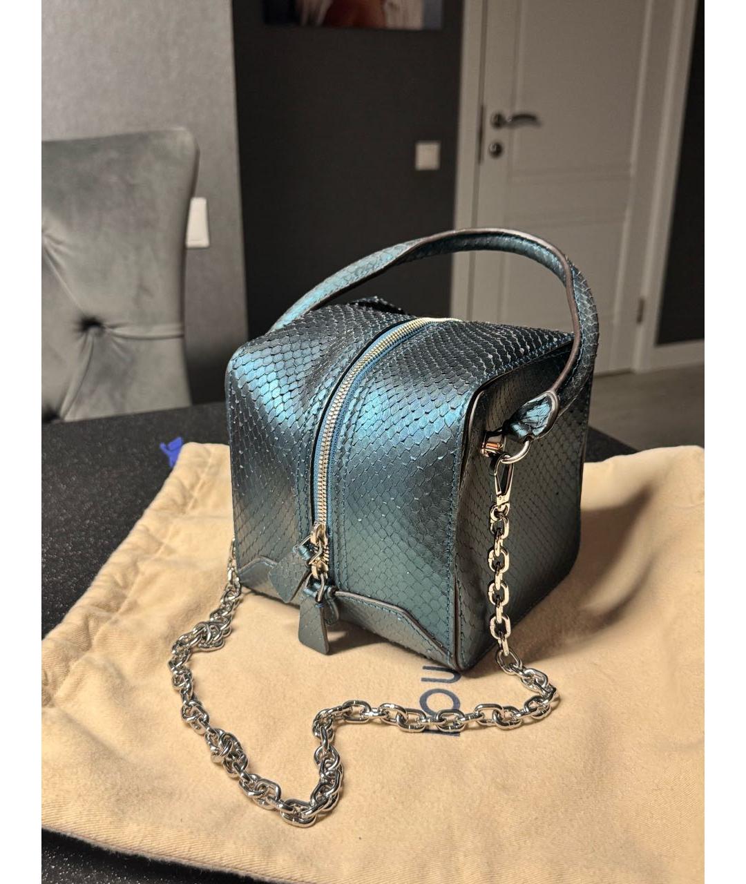 LOUIS VUITTON Бирюзовая сумка с короткими ручками из экзотической кожи, фото 3