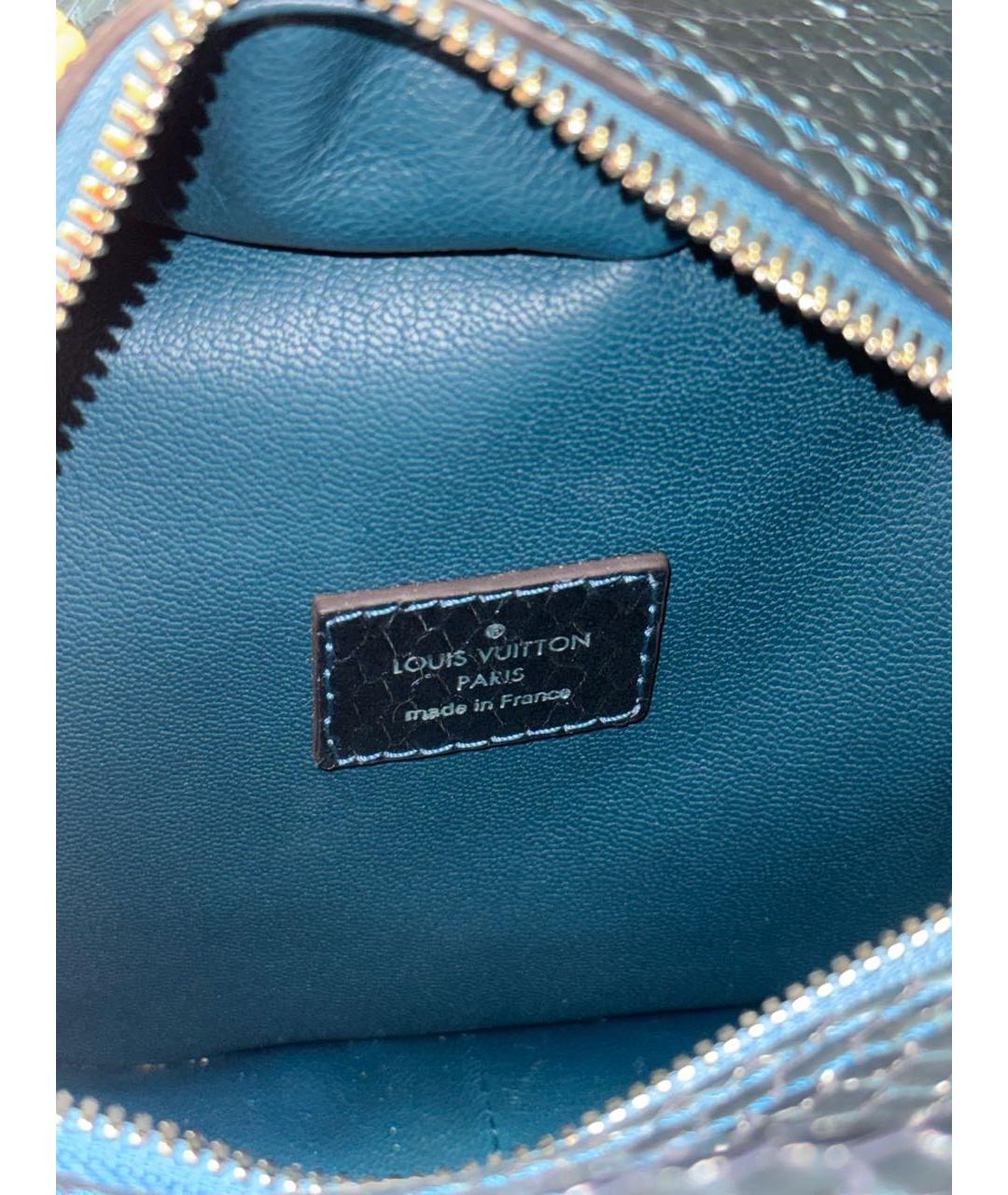 LOUIS VUITTON Бирюзовая сумка с короткими ручками из экзотической кожи, фото 4