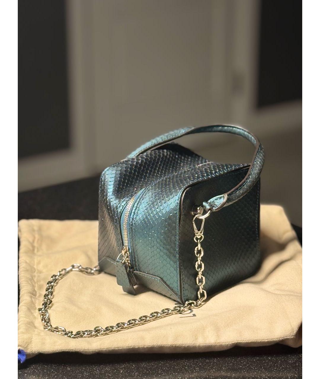 LOUIS VUITTON Бирюзовая сумка с короткими ручками из экзотической кожи, фото 2