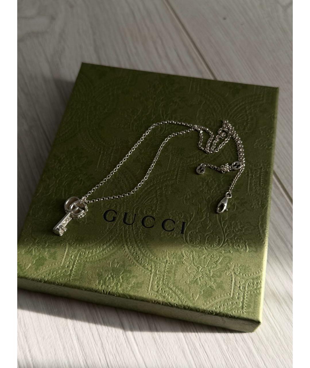 GUCCI Серебряное серебряное колье, фото 2