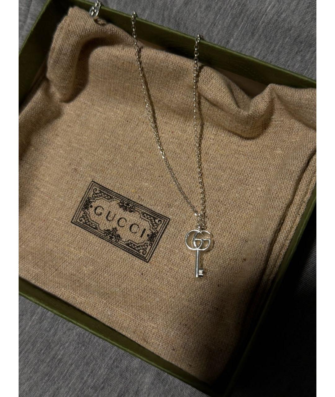 GUCCI Серебряное серебряное колье, фото 7