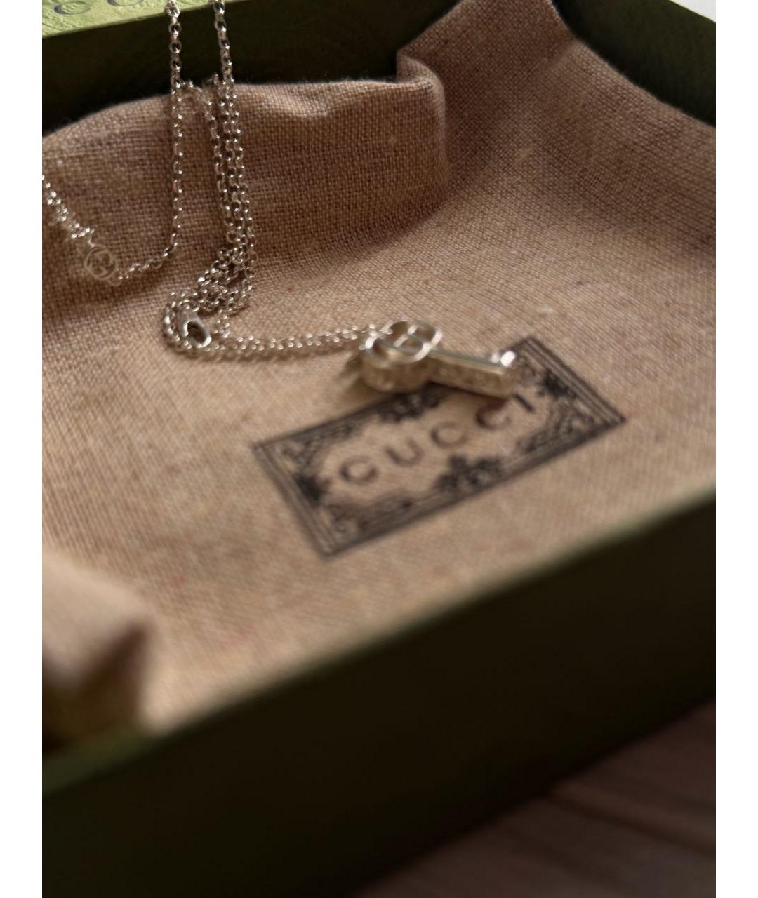 GUCCI Серебряное серебряное колье, фото 6