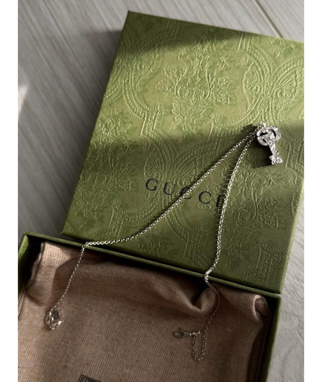 GUCCI Серебряное серебряное колье, фото 5