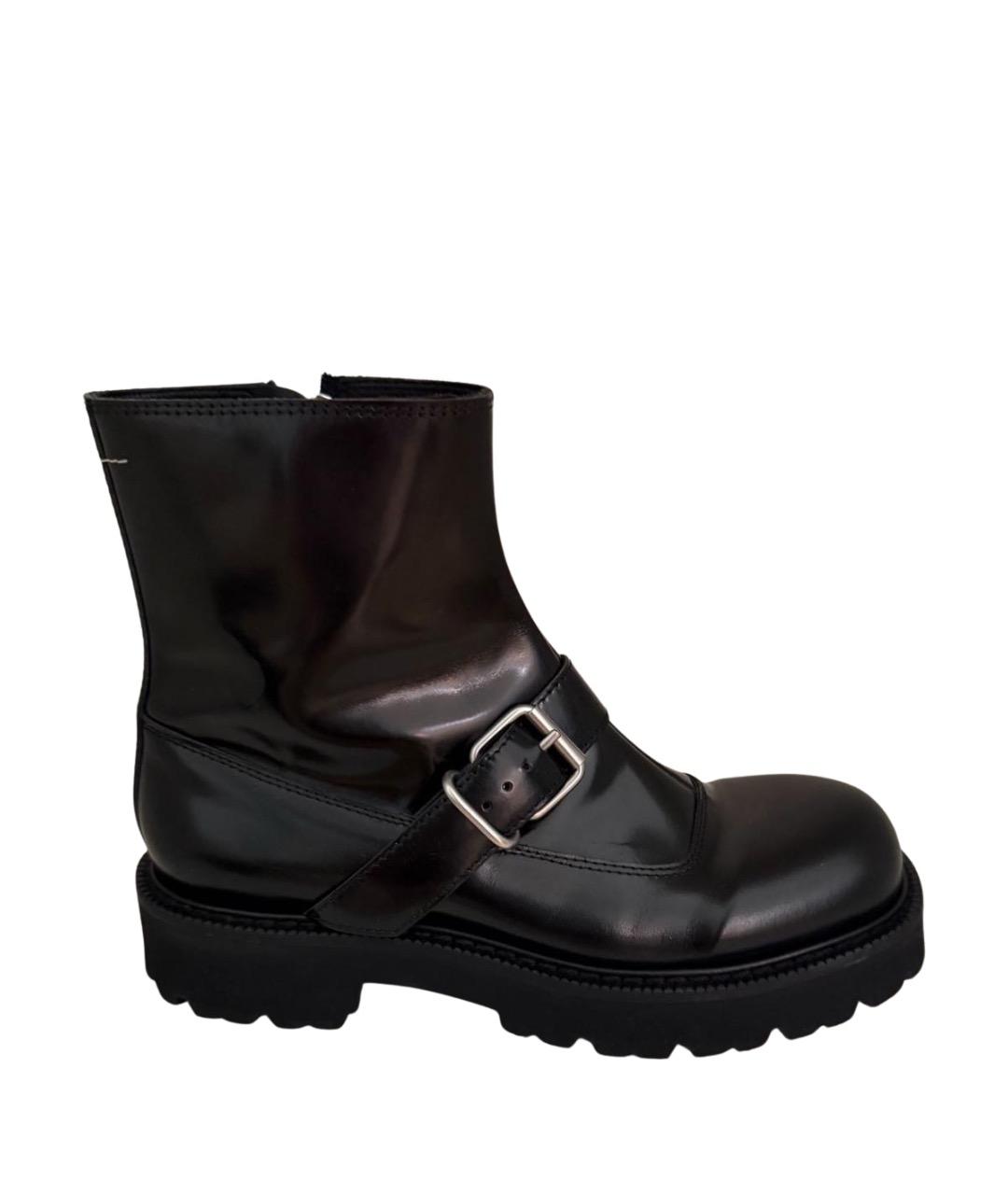 MM6 MAISON MARGIELA Черные ботинки из лакированной кожи, фото 1