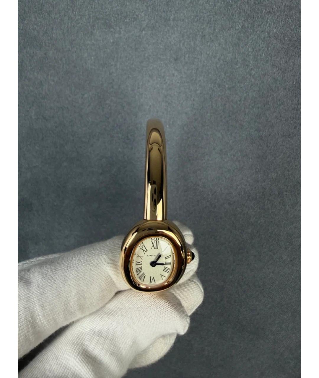 CARTIER Белые часы из желтого золота, фото 5