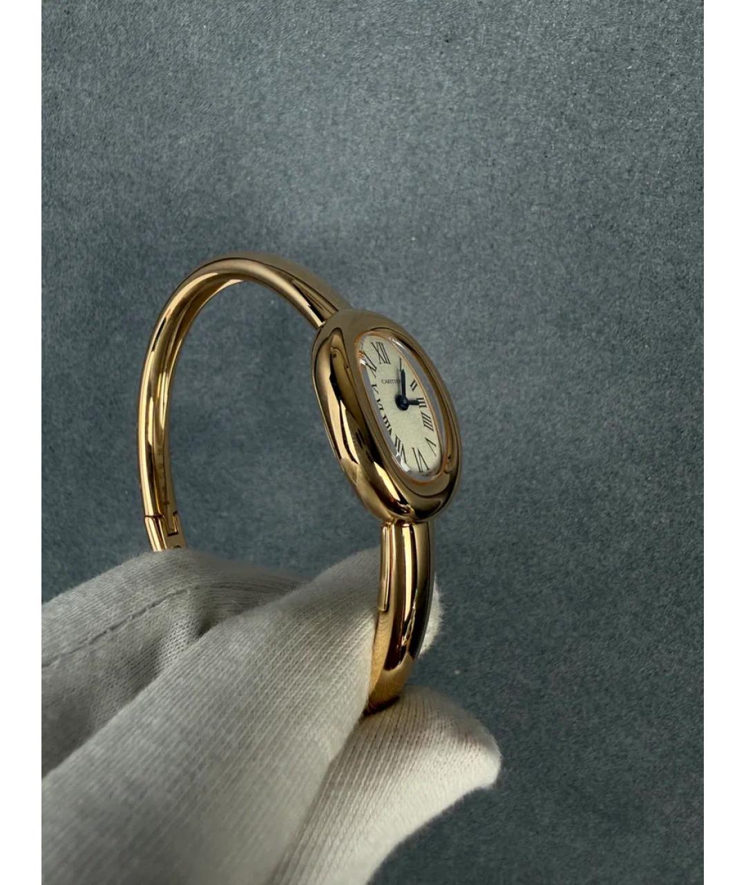 CARTIER Белые часы из желтого золота, фото 4