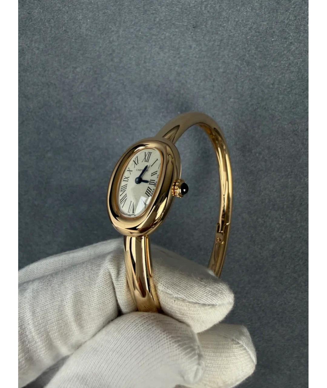 CARTIER Белые часы из желтого золота, фото 3