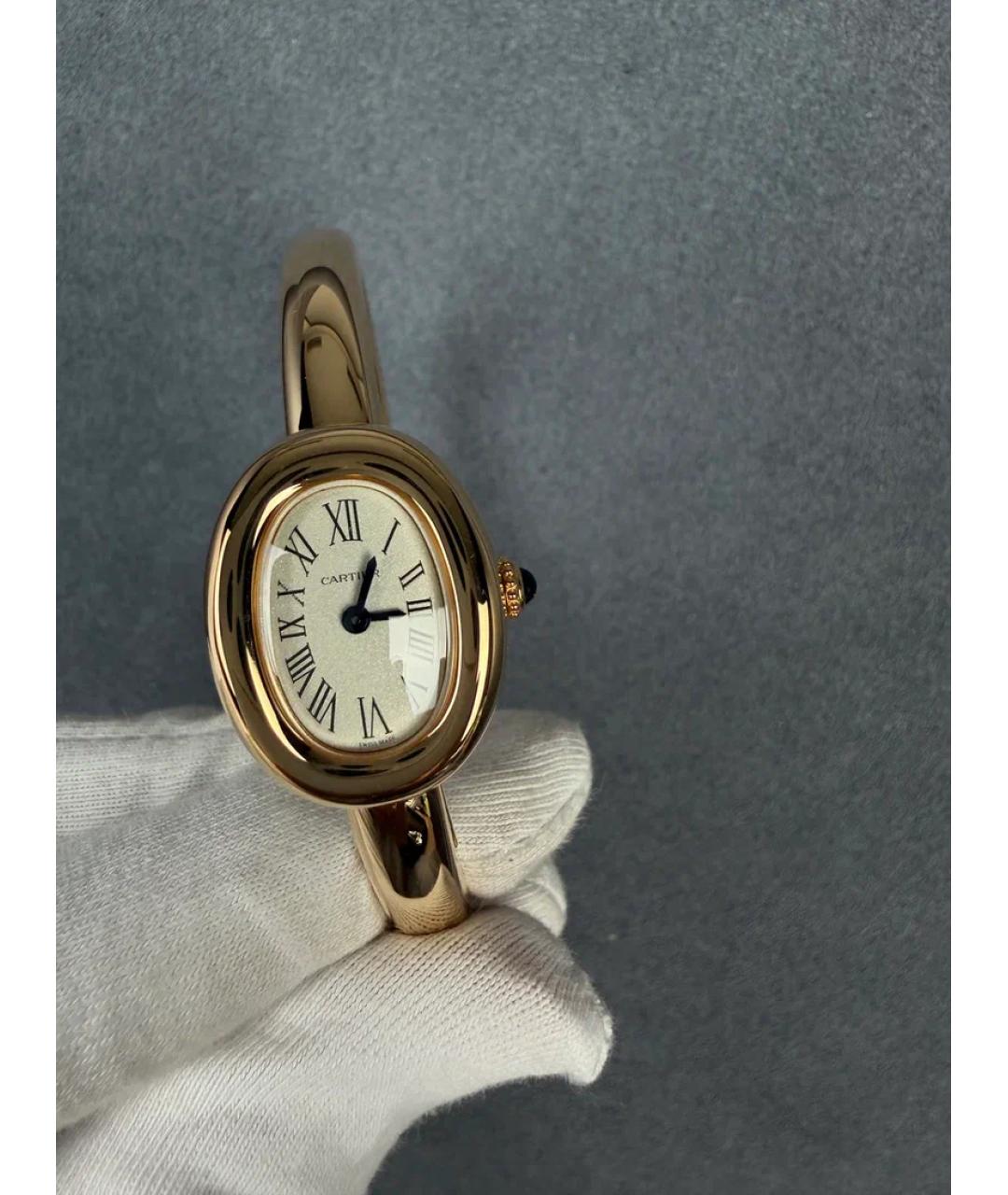 CARTIER Белые часы из желтого золота, фото 2