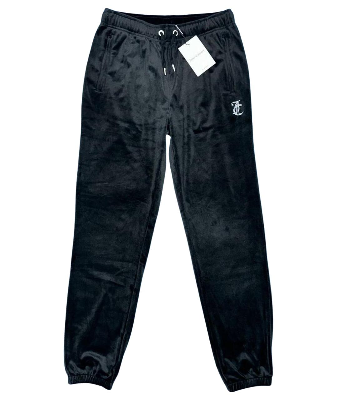 JUICY COUTURE Черные велюровые брюки узкие, фото 1