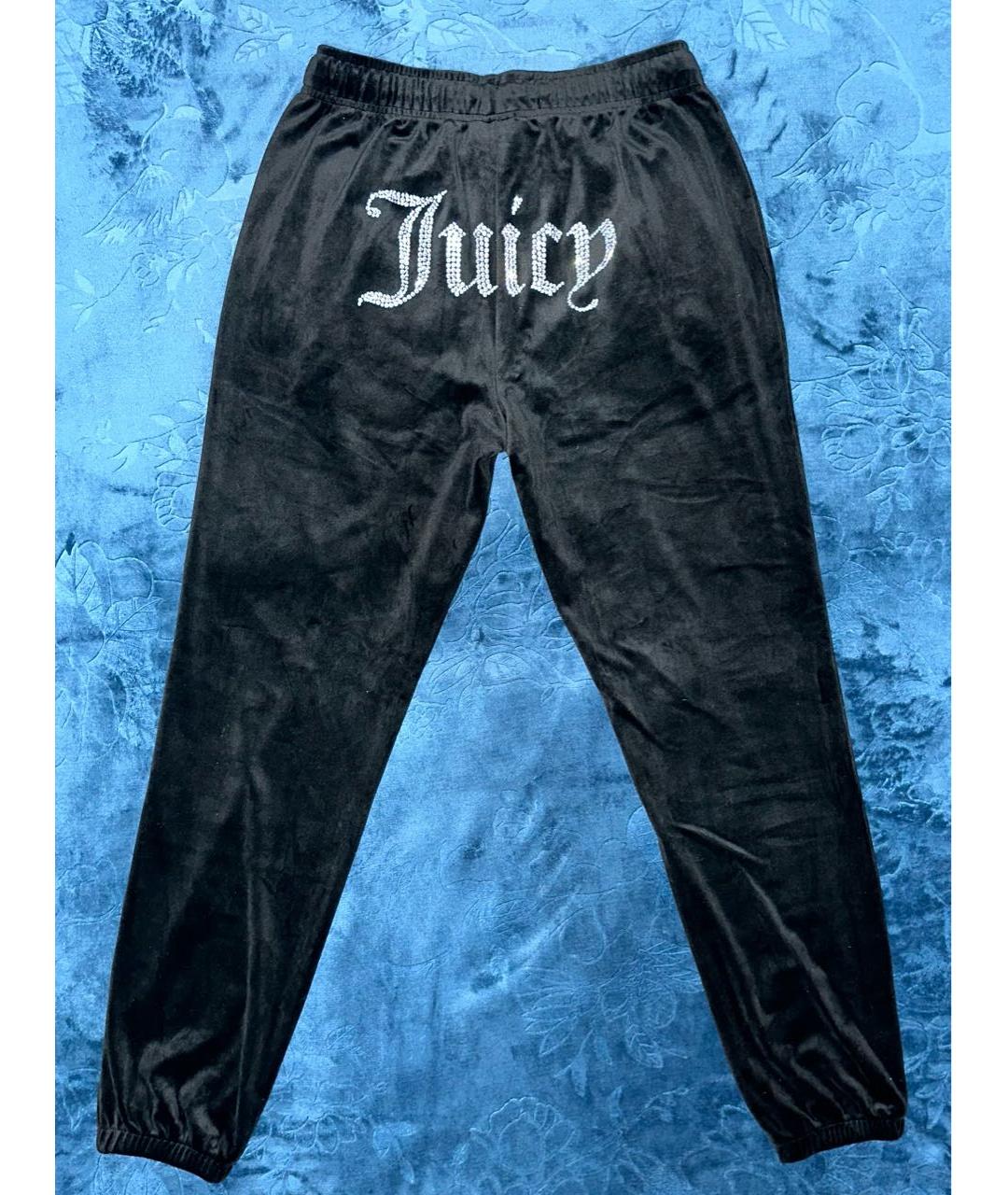 JUICY COUTURE Черные велюровые брюки узкие, фото 2