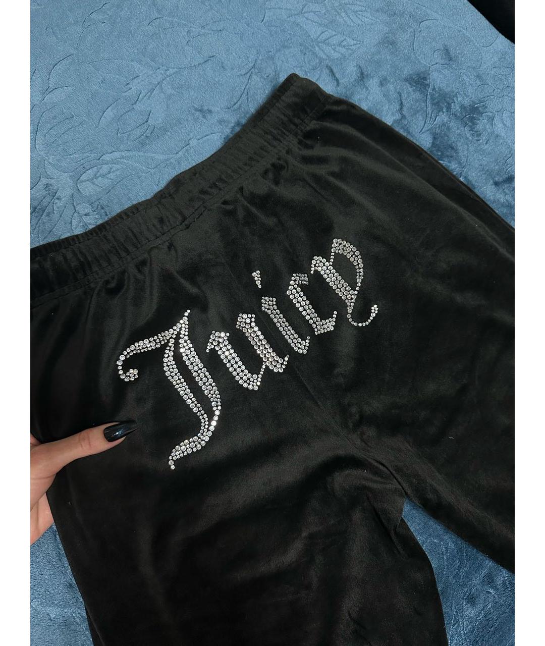 JUICY COUTURE Черные велюровые брюки узкие, фото 3