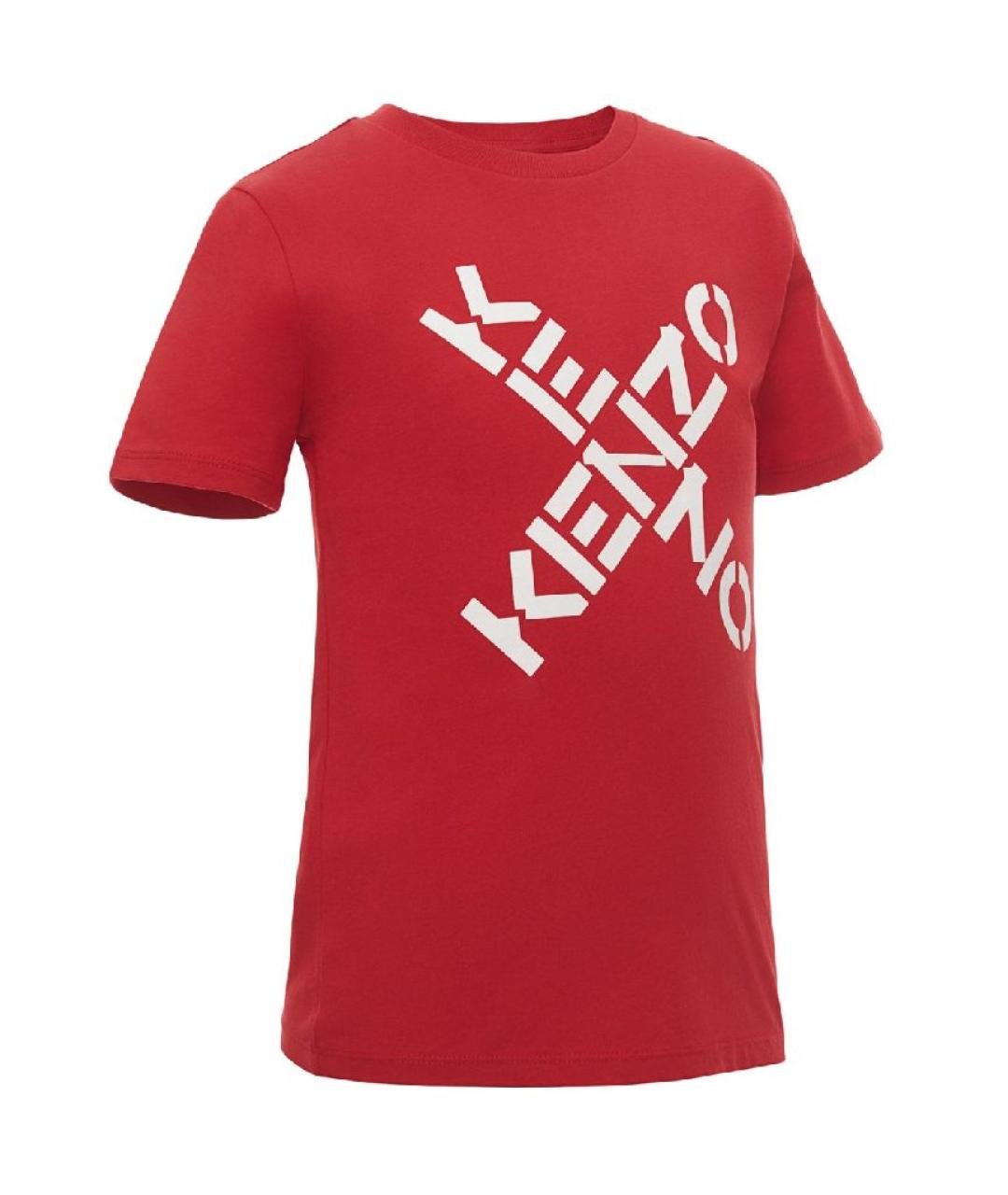 KENZO Красная хлопковая детская футболка, фото 4
