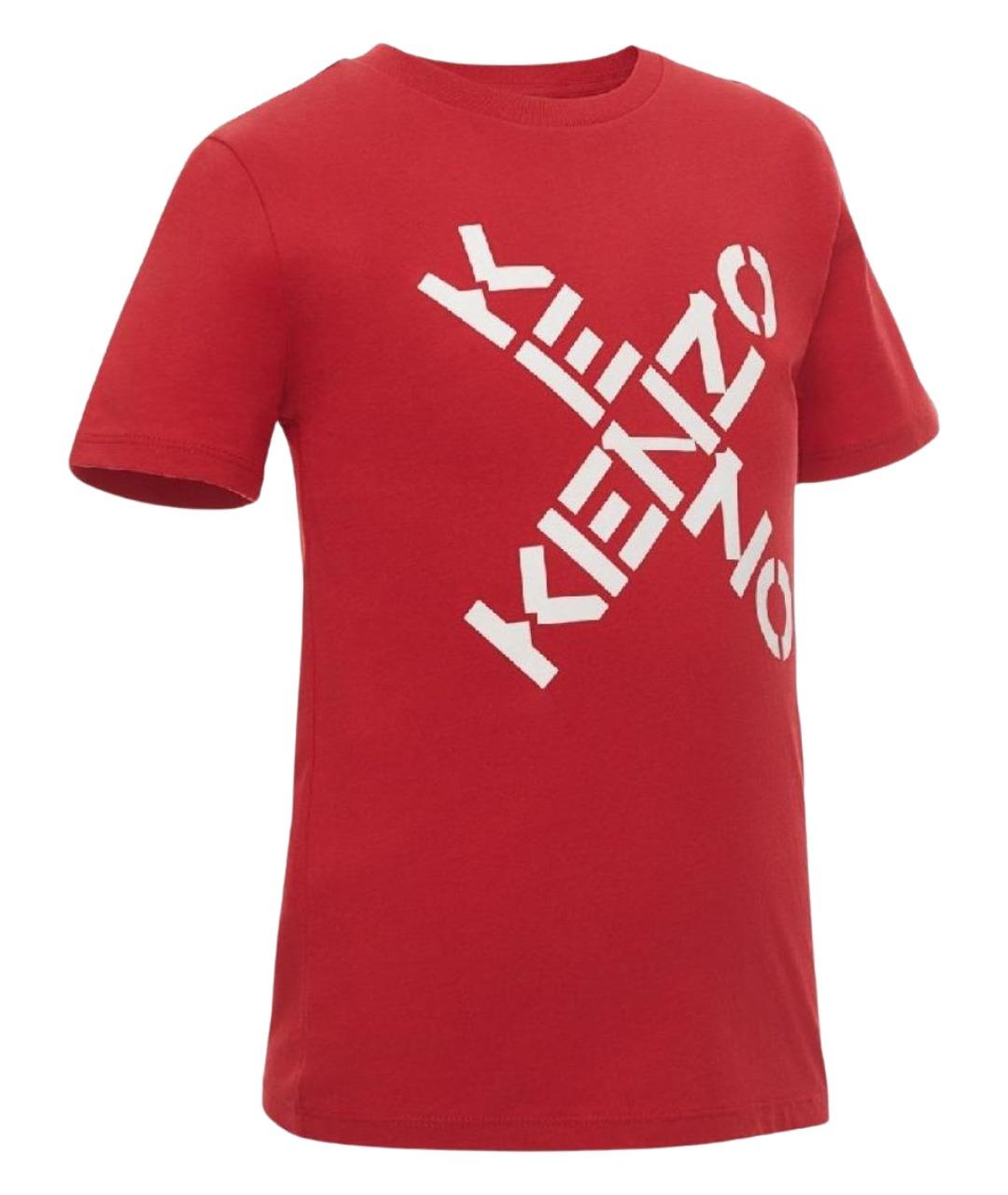 KENZO Красная хлопковая детская футболка, фото 1