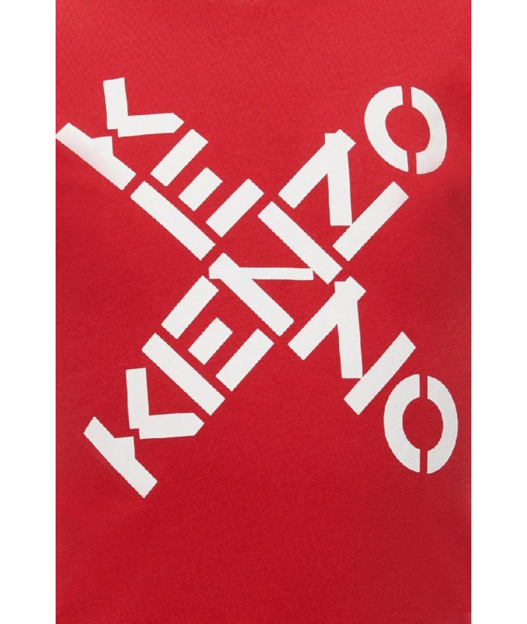 KENZO Красная хлопковая детская футболка, фото 2