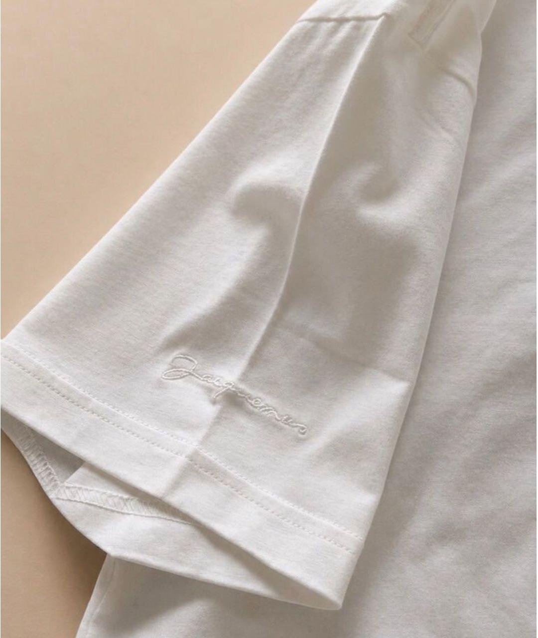 JACQUEMUS Белая хлопковая футболка, фото 3