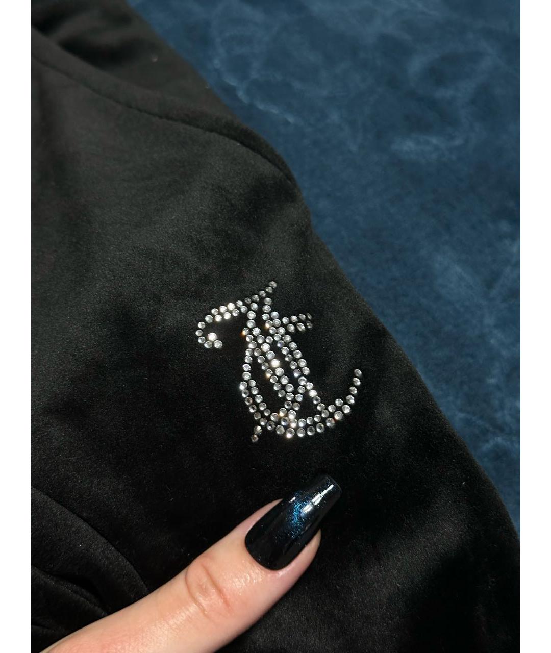 JUICY COUTURE Черные велюровые прямые брюки, фото 5