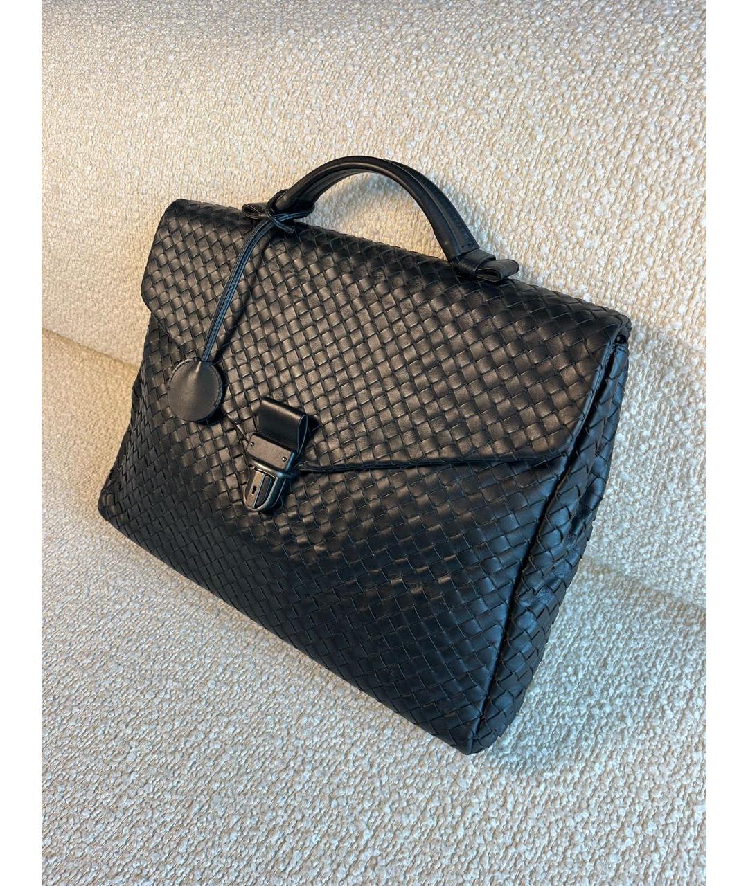 BOTTEGA VENETA Черный кожаный портфель, фото 5