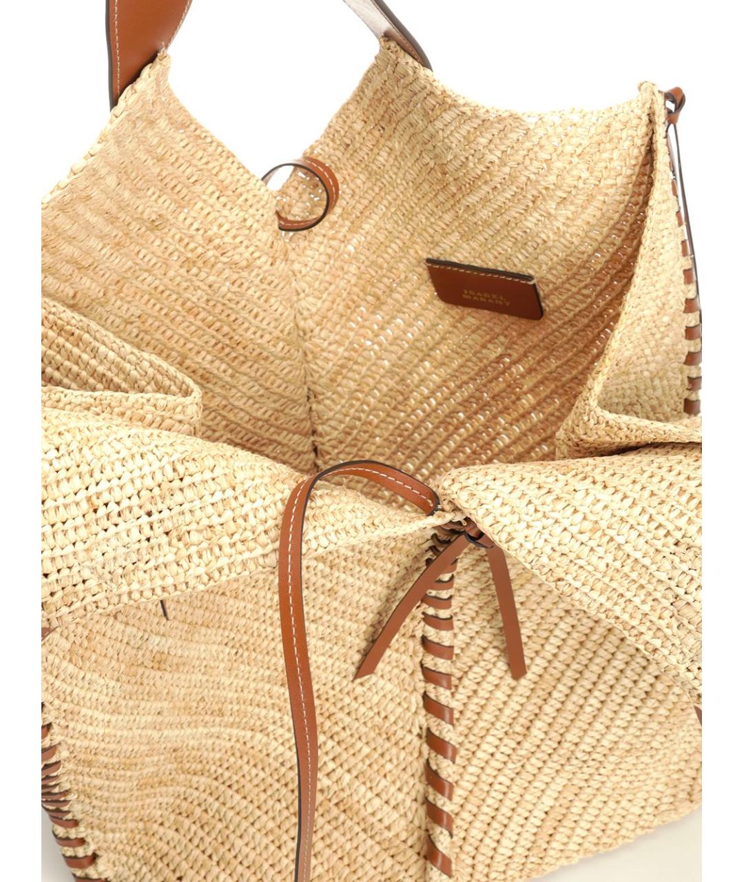 ISABEL MARANT Бежевая плетеная сумка тоут, фото 4