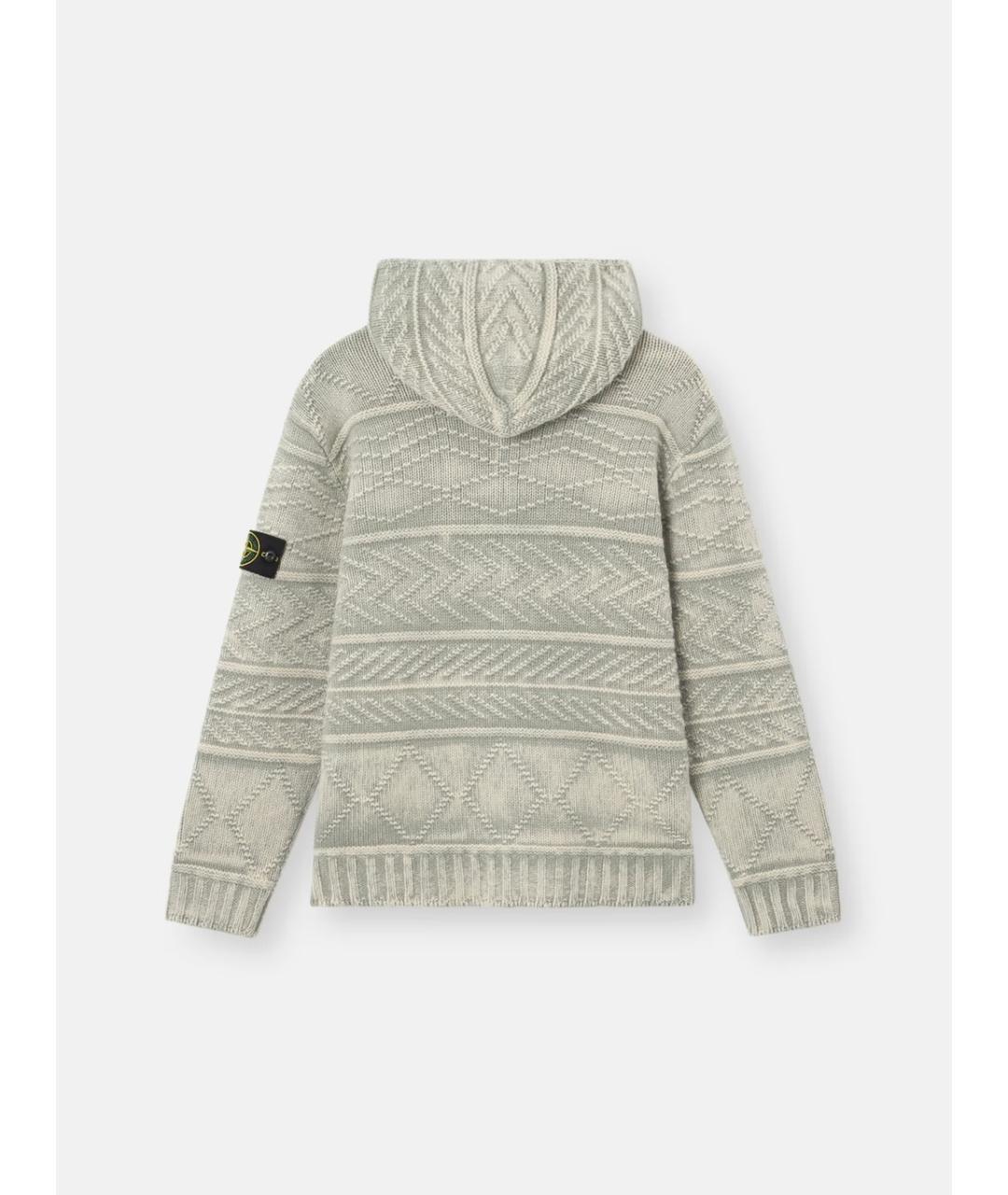 STONE ISLAND Зеленый кашемировый джемпер / свитер, фото 2