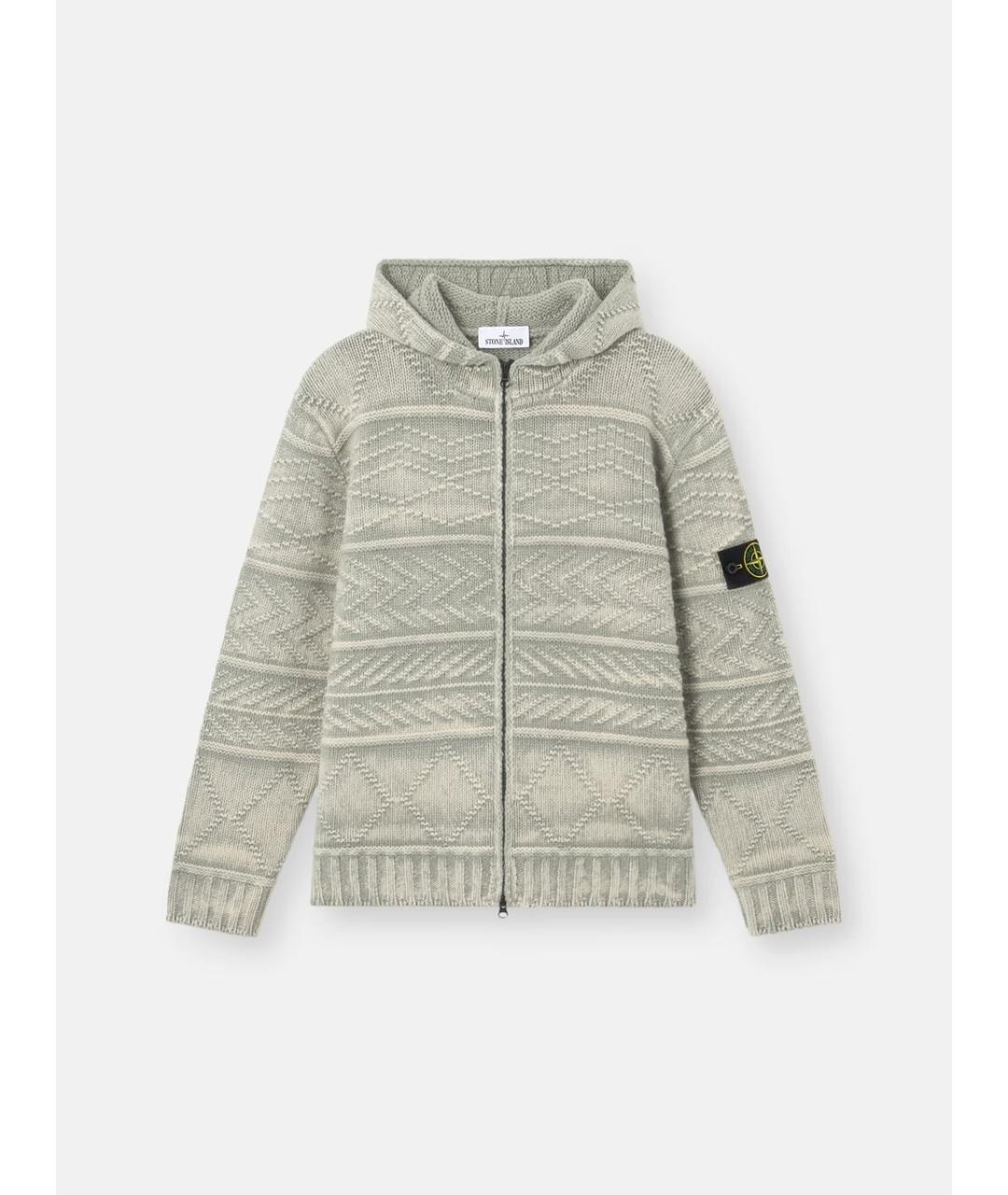 STONE ISLAND Зеленый кашемировый джемпер / свитер, фото 4