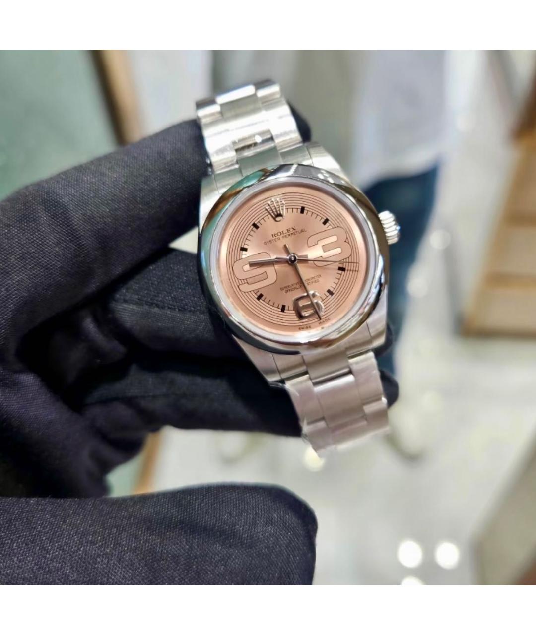 ROLEX Розовые металлические часы, фото 2
