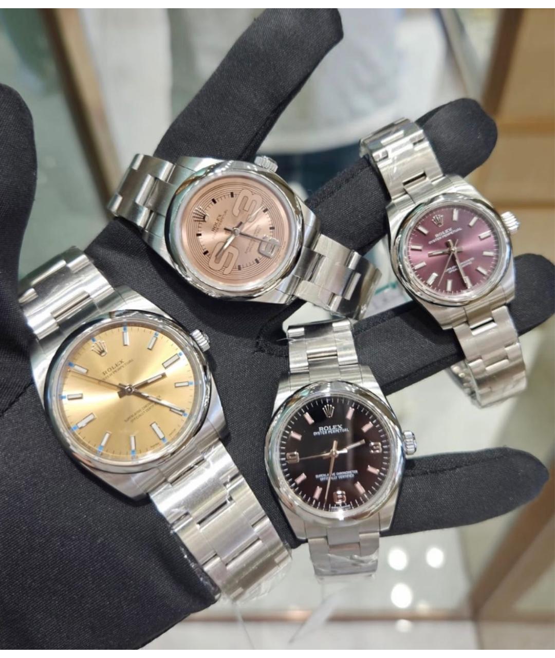ROLEX Розовые металлические часы, фото 3